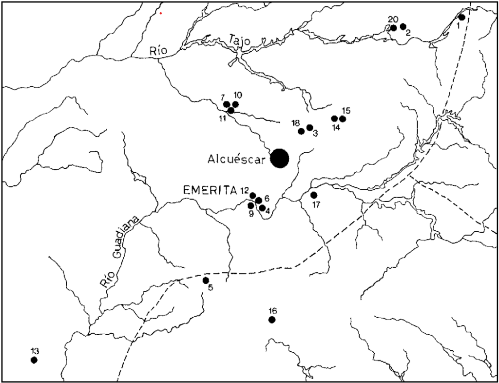 Mapa dispersión culto Ataecina