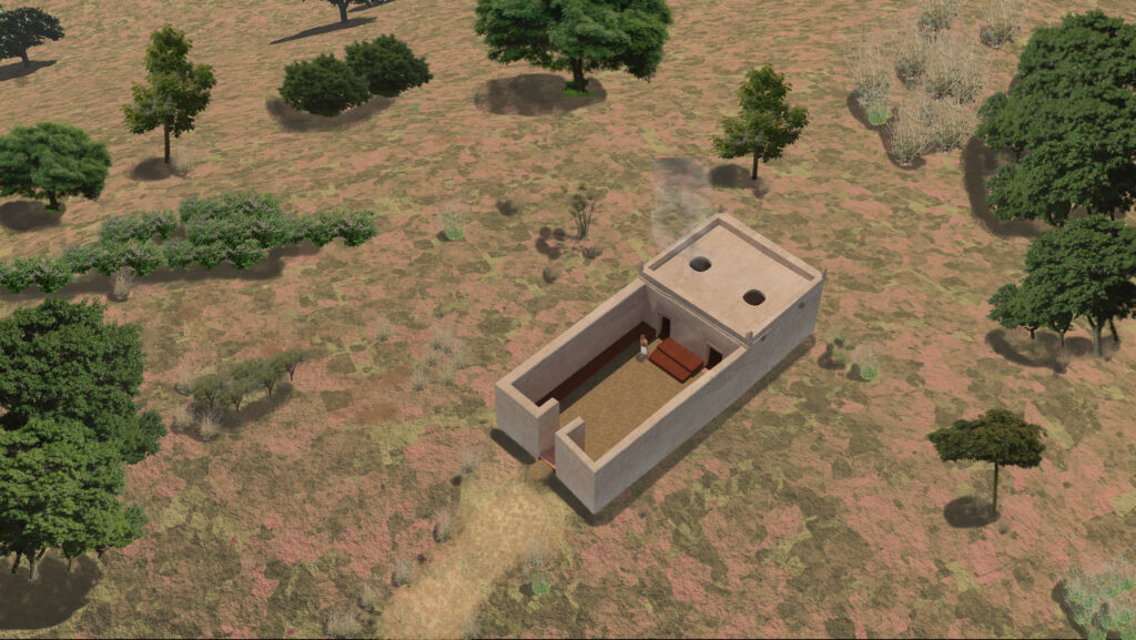 Carambolo D, la capilla inicial del complejo.